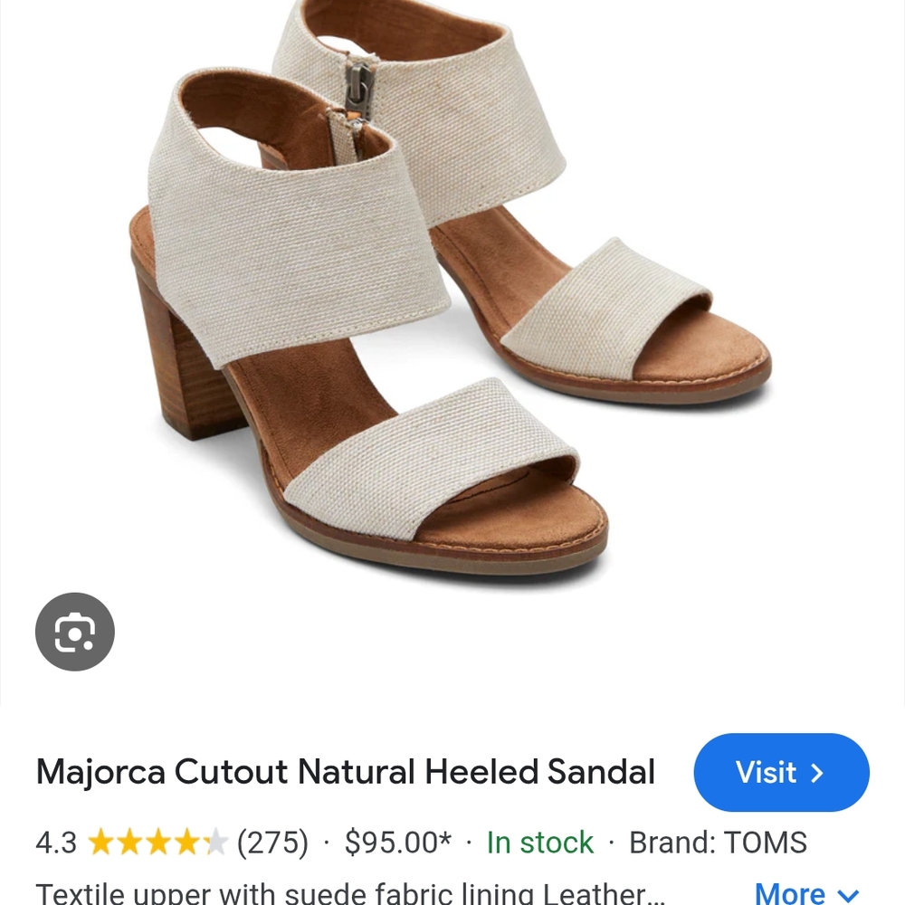 Toms Cream Sandals with Crossover Strap